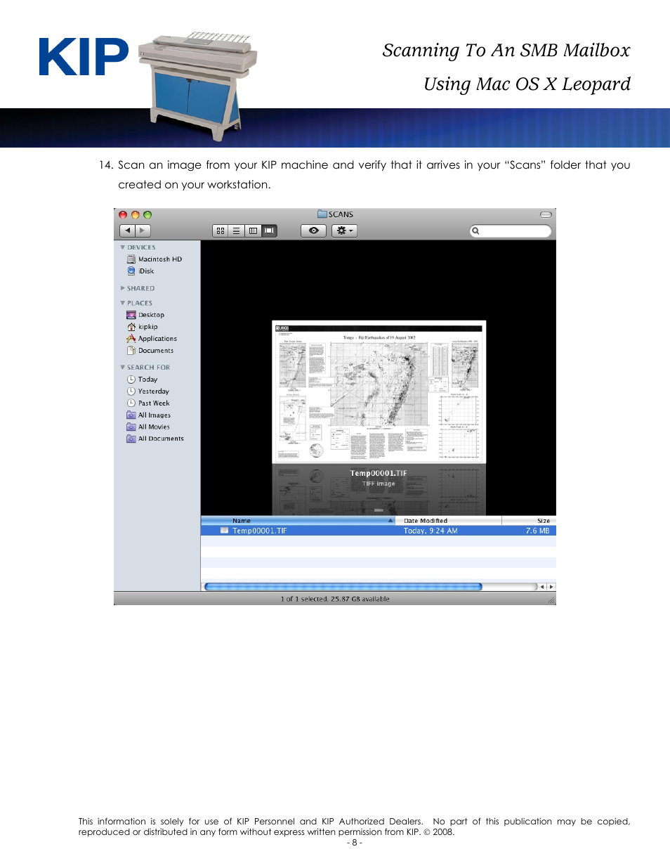 Scanning to an smb mailbox using mac os x leopard | Konica Minolta KIP Color 80 User Manual | Page 10 / 12