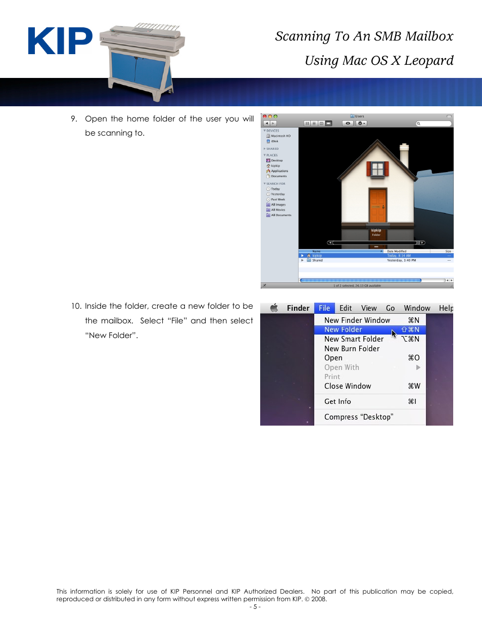Scanning to an smb mailbox using mac os x leopard | Konica Minolta KIP Color 80 User Manual | Page 7 / 12