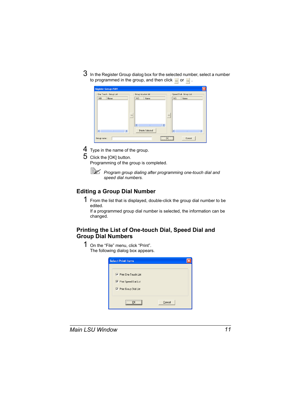 Editing a group dial number | Konica Minolta Magicolor 2490MF User Manual | Page 19 / 86