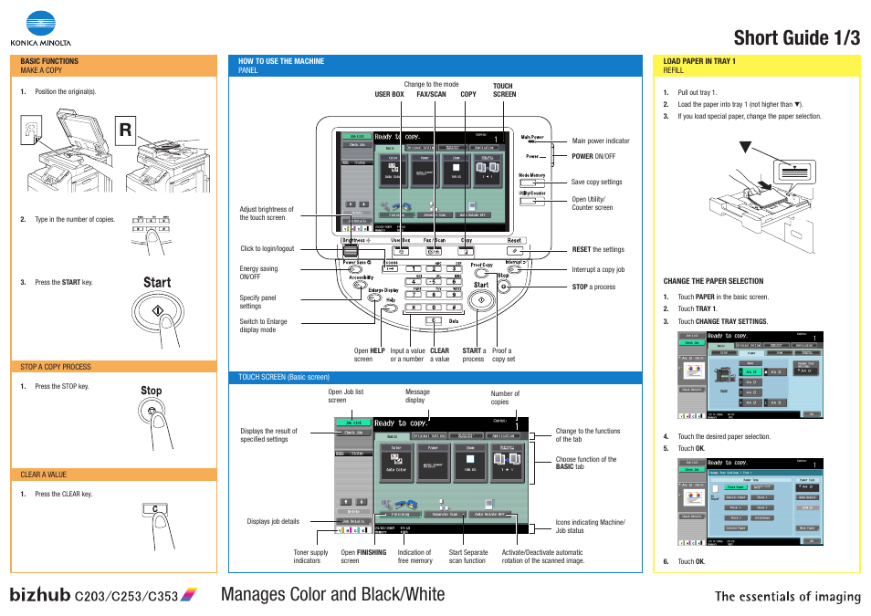 Konica Minolta bizhub C353 User Manual | 3 pages