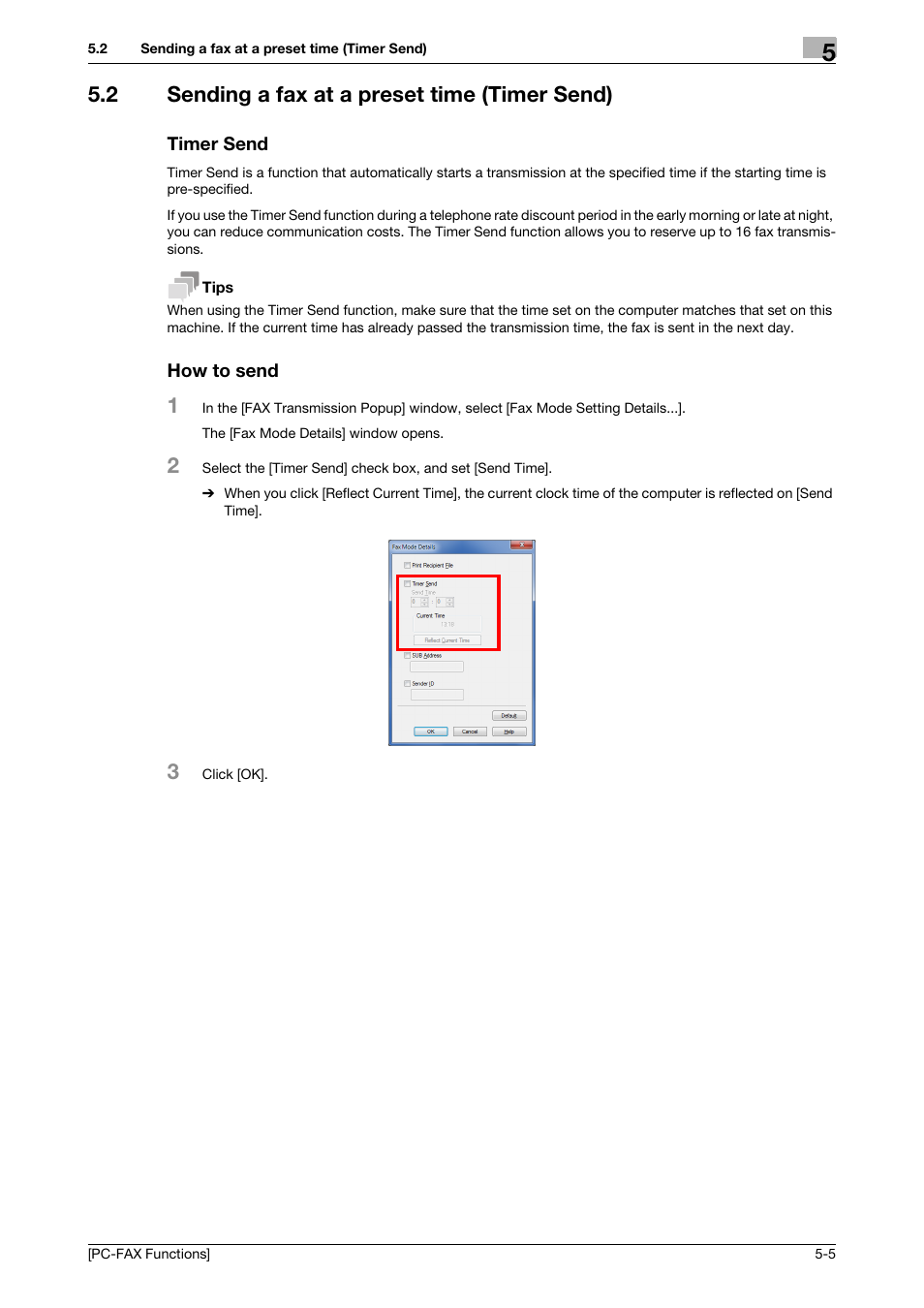 2 sending a fax at a preset time (timer send), Timer send, How to send | Konica Minolta bizhub 4050 User Manual | Page 38 / 61