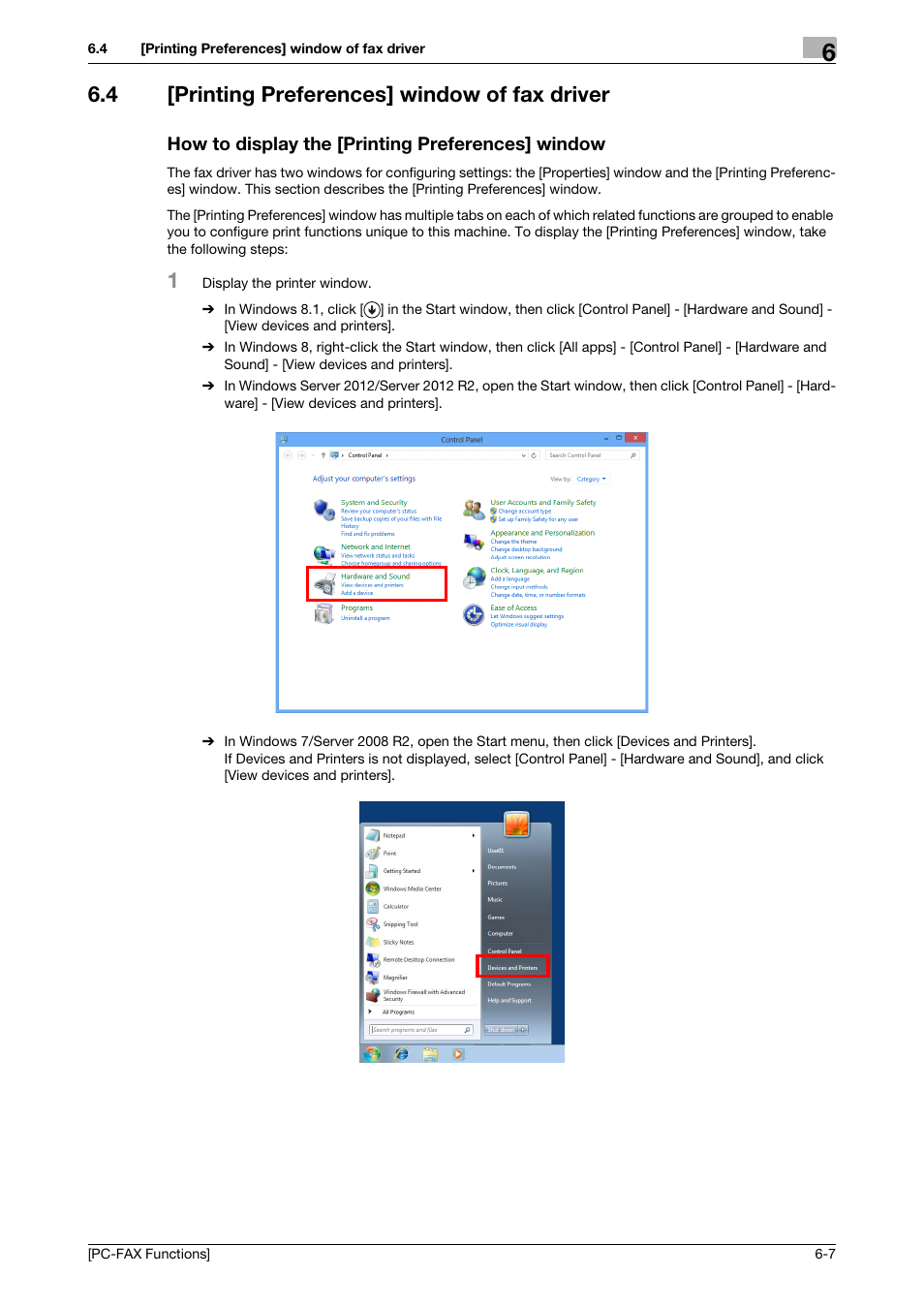 4 [printing preferences] window of fax driver, How to display the [printing preferences] window | Konica Minolta bizhub 4050 User Manual | Page 49 / 61