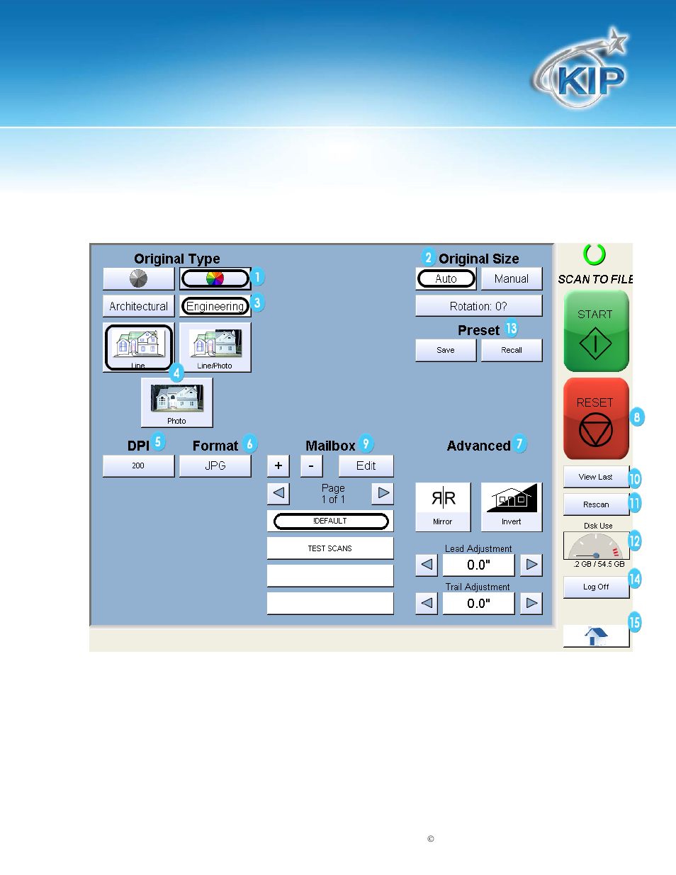 Main screen, Kip touchscreen software | Konica Minolta KIP 7100 User Manual | Page 113 / 205