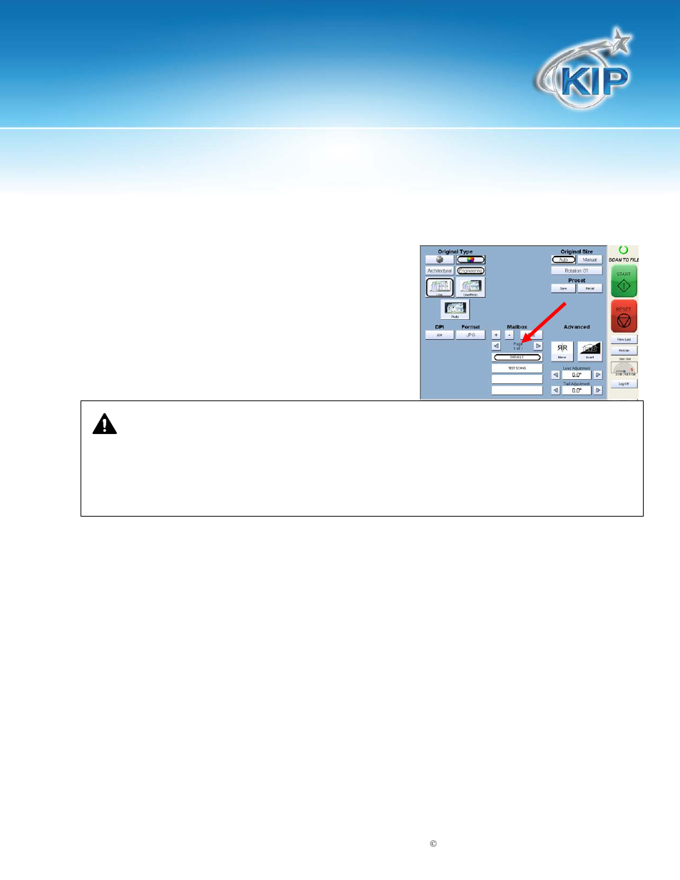 Select mailbox, Insert original, Retrieve the file | Kip touchscreen software | Konica Minolta KIP 7100 User Manual | Page 117 / 205