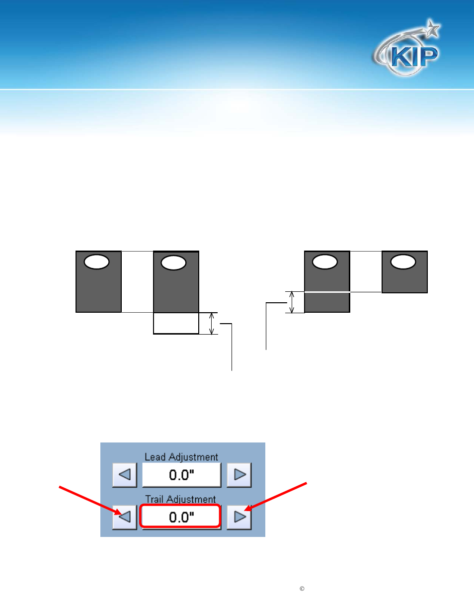 Kip touchscreen software, Trailing edge adjustment | Konica Minolta KIP 7100 User Manual | Page 125 / 205