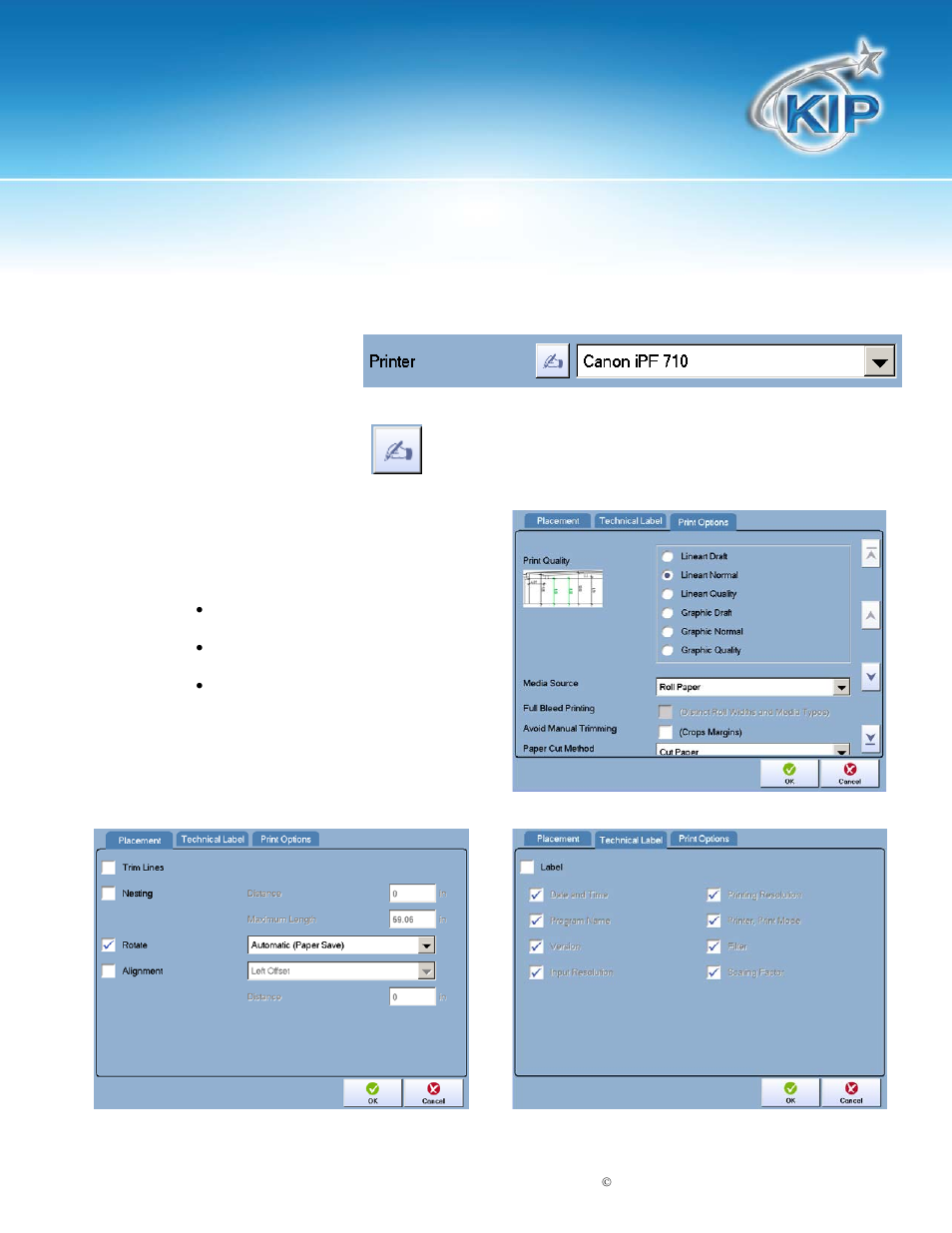Printer, Kip touchscreen software | Konica Minolta KIP 7100 User Manual | Page 137 / 205