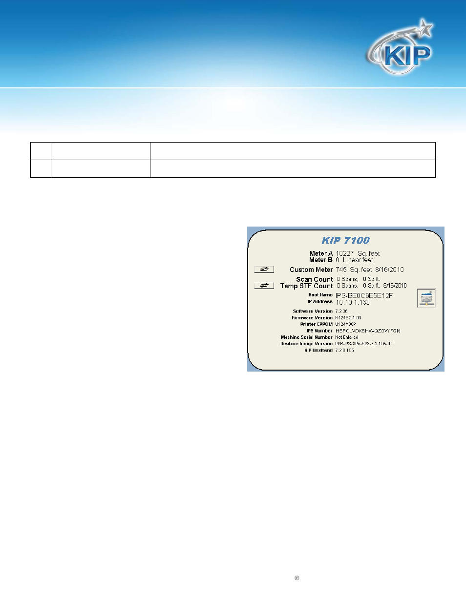Main screen - details, Information region, Meter a | Kip touchscreen software, Main screen - details information region | Konica Minolta KIP 7100 User Manual | Page 181 / 205