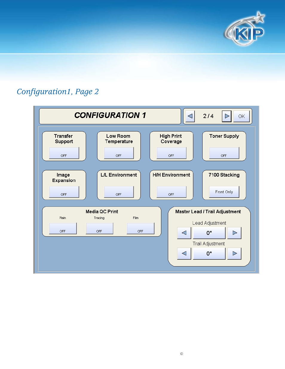 Kip touchscreen software, Configuration1, page 2 | Konica Minolta KIP 7100 User Manual | Page 191 / 205