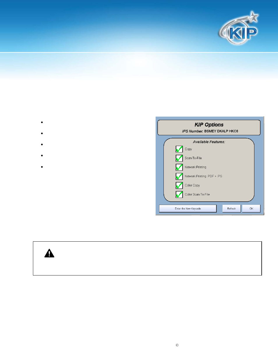 Options, Kip touchscreen software | Konica Minolta KIP 7100 User Manual | Page 203 / 205