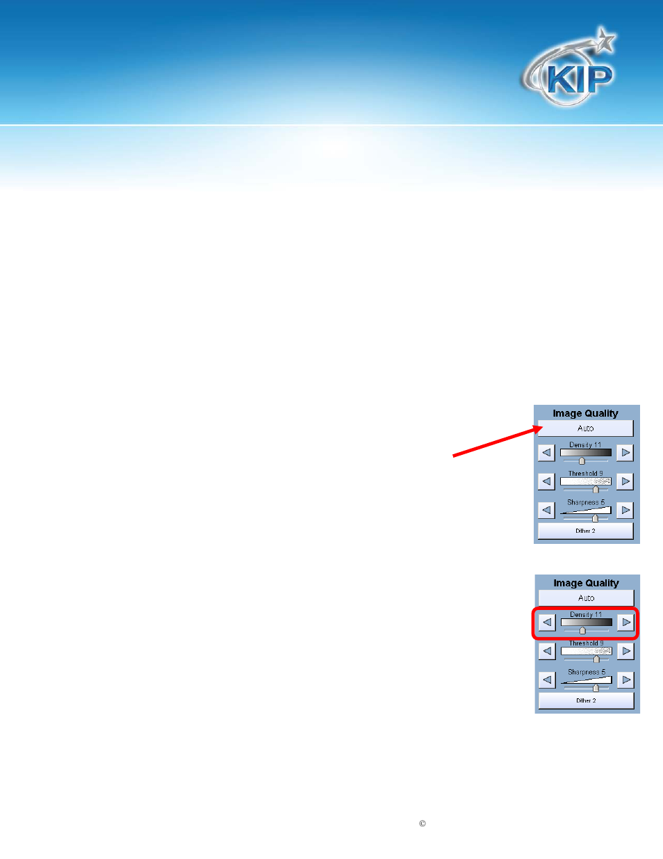Quality, Automatic, Density | Kip touchscreen software | Konica Minolta KIP 7100 User Manual | Page 24 / 205