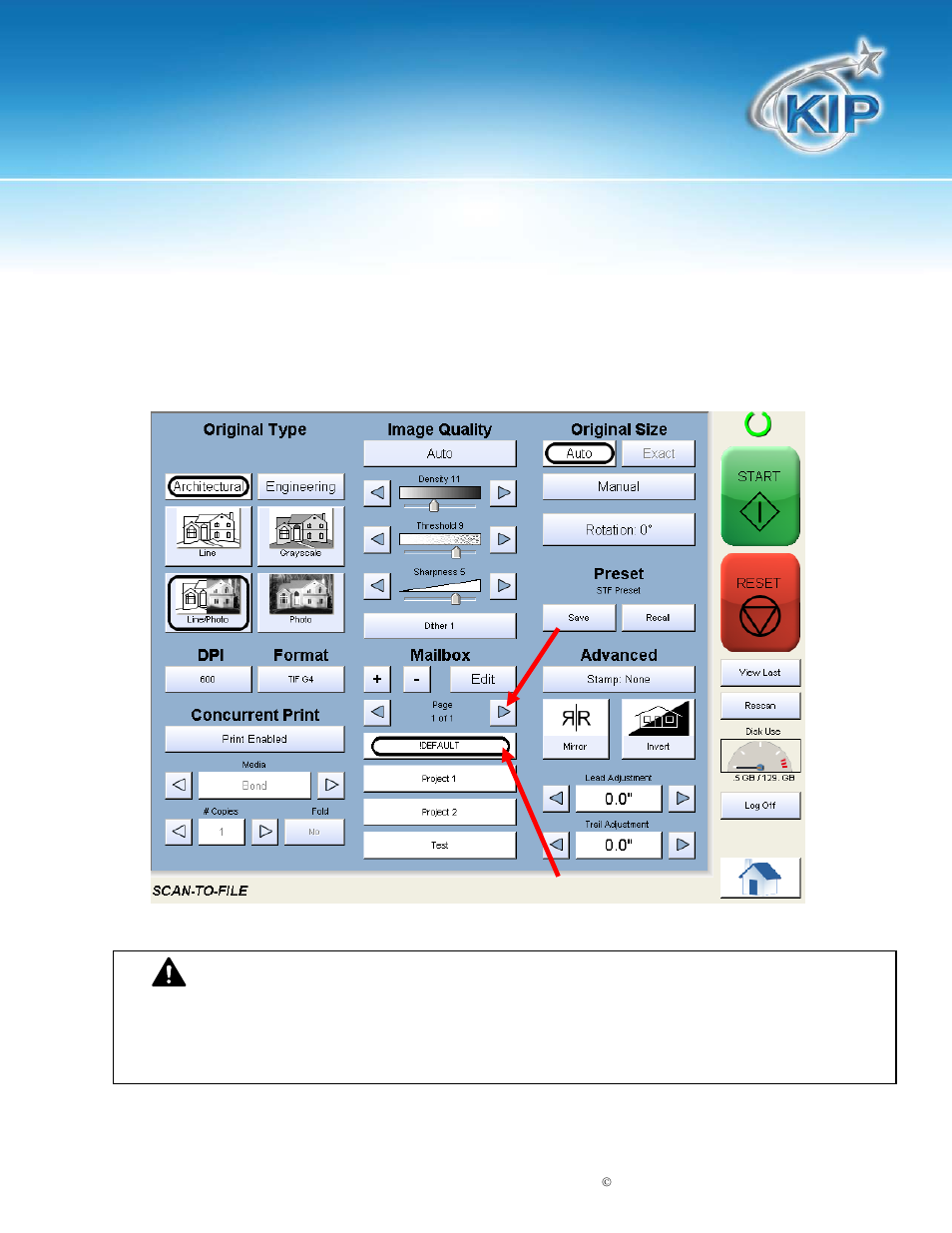 Kip touchscreen software, Select mailbox | Konica Minolta KIP 7100 User Manual | Page 54 / 205