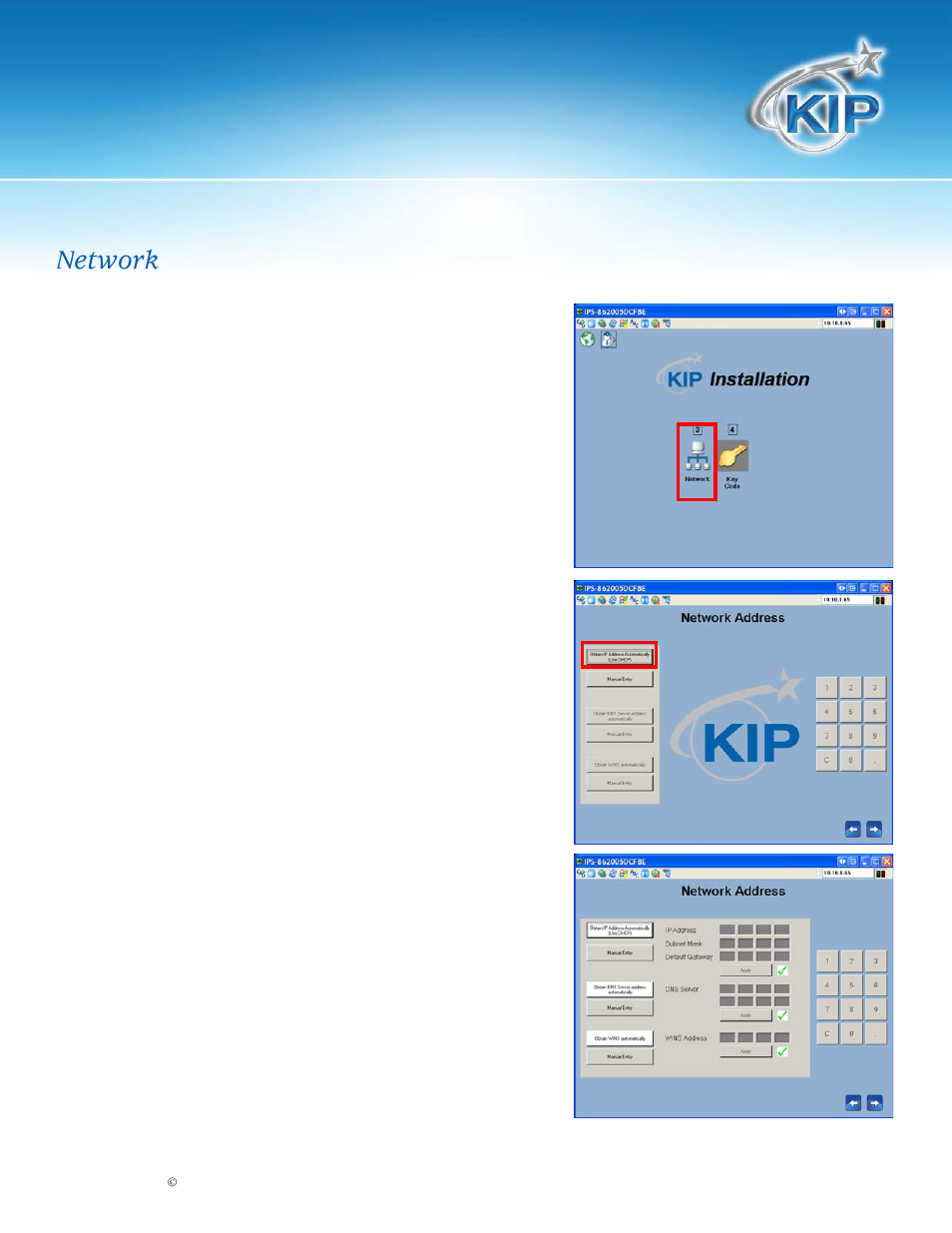 Kip restore/ghosting procedure, Network | Konica Minolta KIP 7700 User Manual | Page 8 / 12