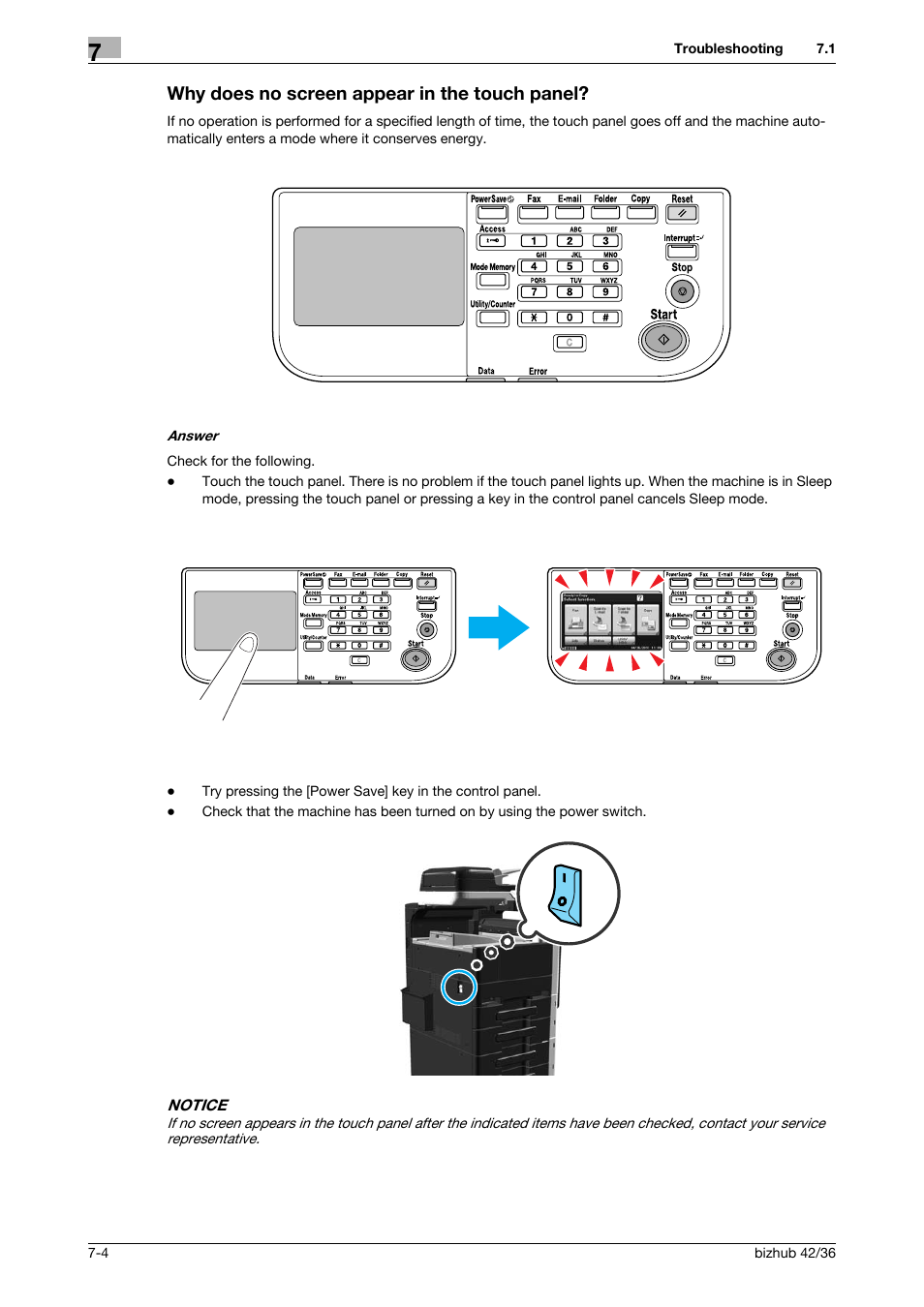 Why does no screen appear in the touch panel, Why does no screen appear in the touch panel? -4 | Konica Minolta bizhub 36 User Manual | Page 166 / 182