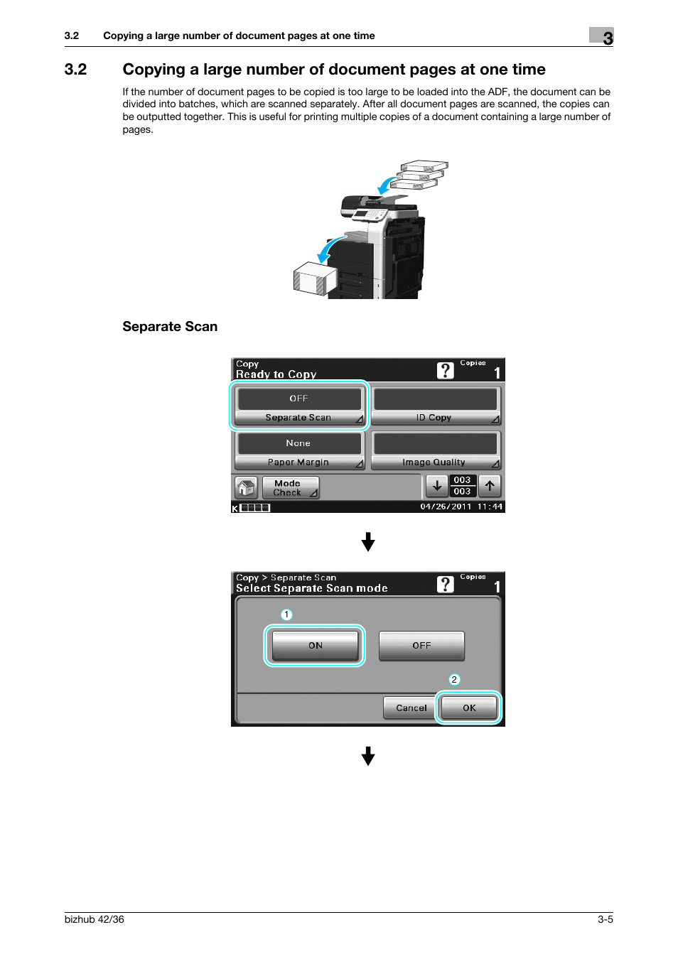 Separate scan | Konica Minolta bizhub 36 User Manual | Page 85 / 182