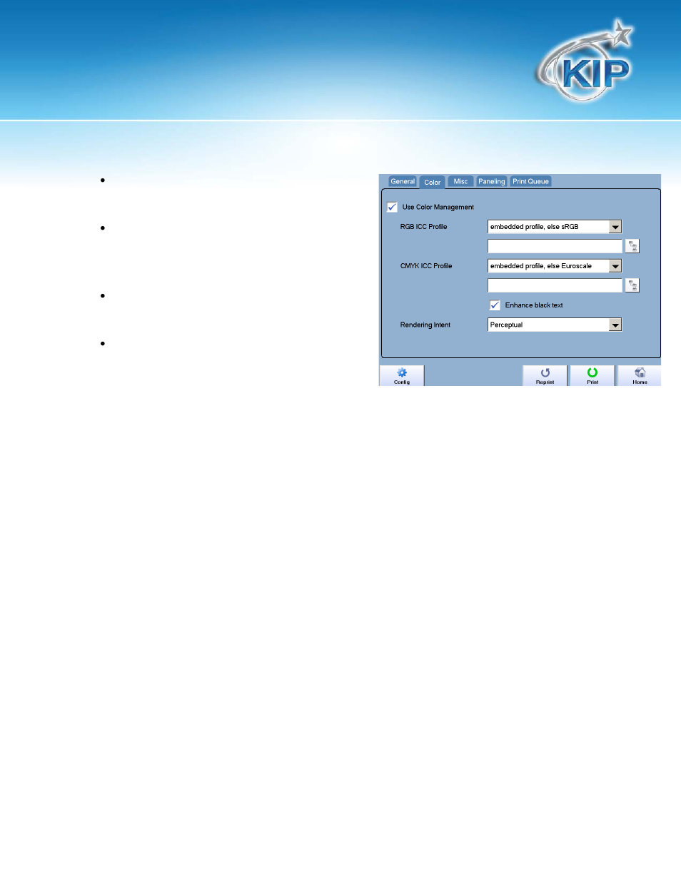 Color tab, Kip cloud apps | Konica Minolta KIP 9900 User Manual | Page 12 / 23