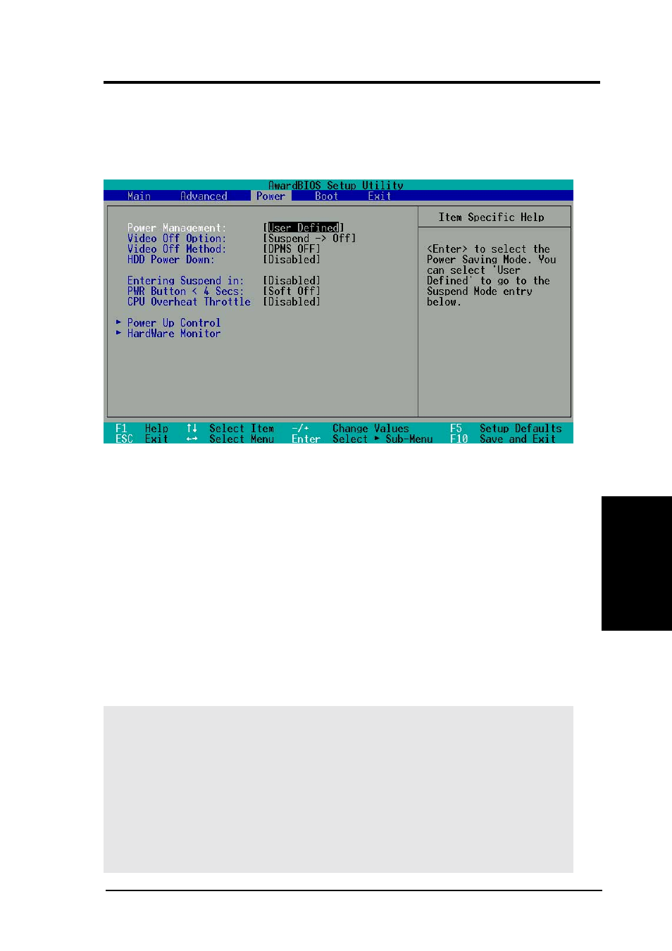 Bios setup, 5 power menu | Asus A7M266-D User Manual | Page 65 / 98