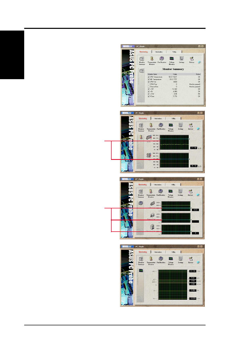 Software reference, 2 using asus pc probe, Monitoring | Asus A7M266-D User Manual | Page 78 / 98