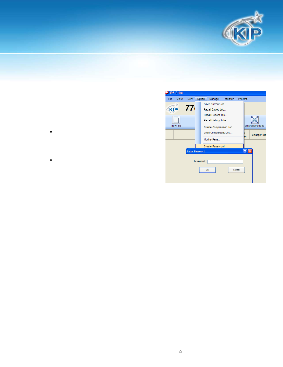 Benefits of a master password, Kip print | Konica Minolta KIP Color 80 User Manual | Page 10 / 59