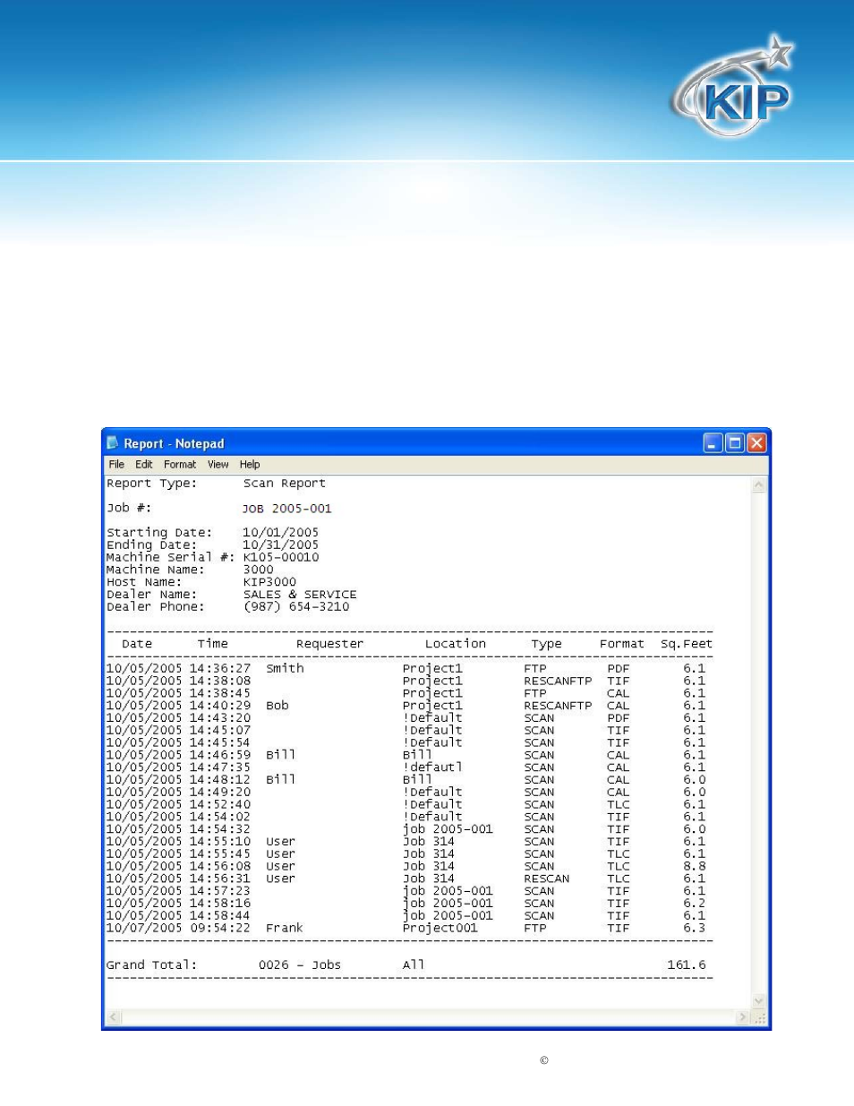 Reports - scanning, Kip print | Konica Minolta KIP Color 80 User Manual | Page 53 / 59