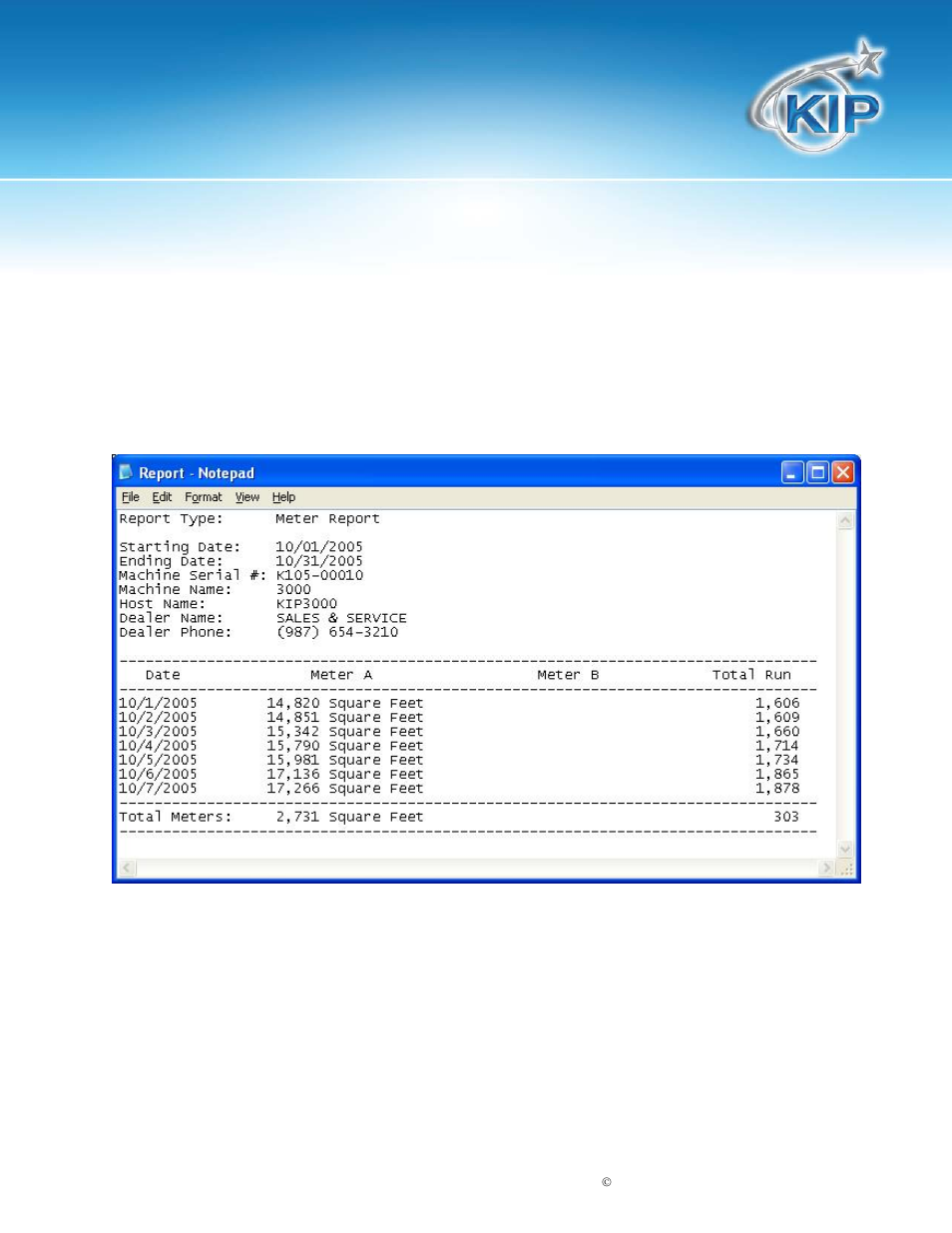 Reports - meter reading, Kip print | Konica Minolta KIP Color 80 User Manual | Page 54 / 59