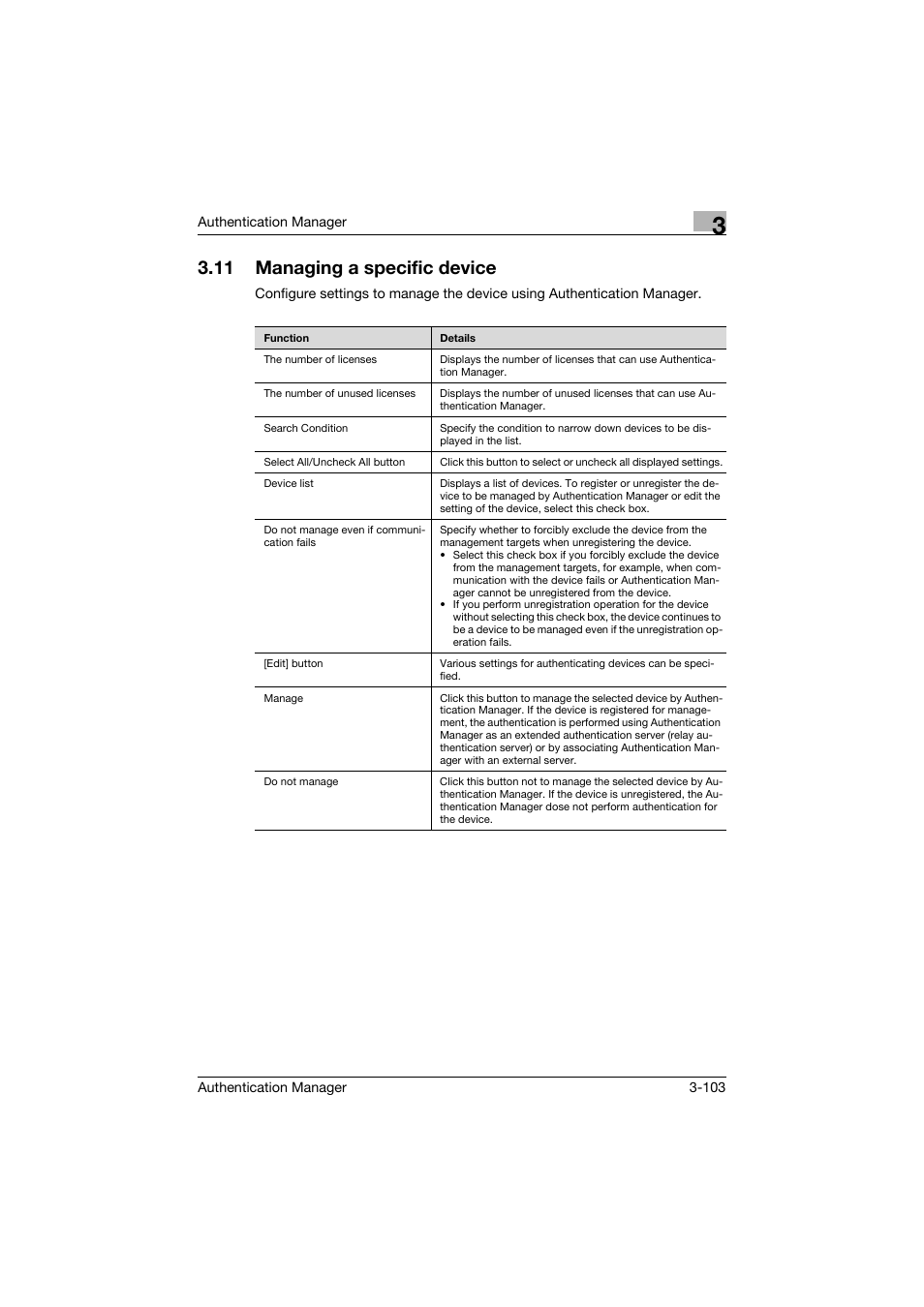 11 managing a specific device, Managing a specific device -103 | Konica Minolta bizhub C284e User Manual | Page 120 / 189