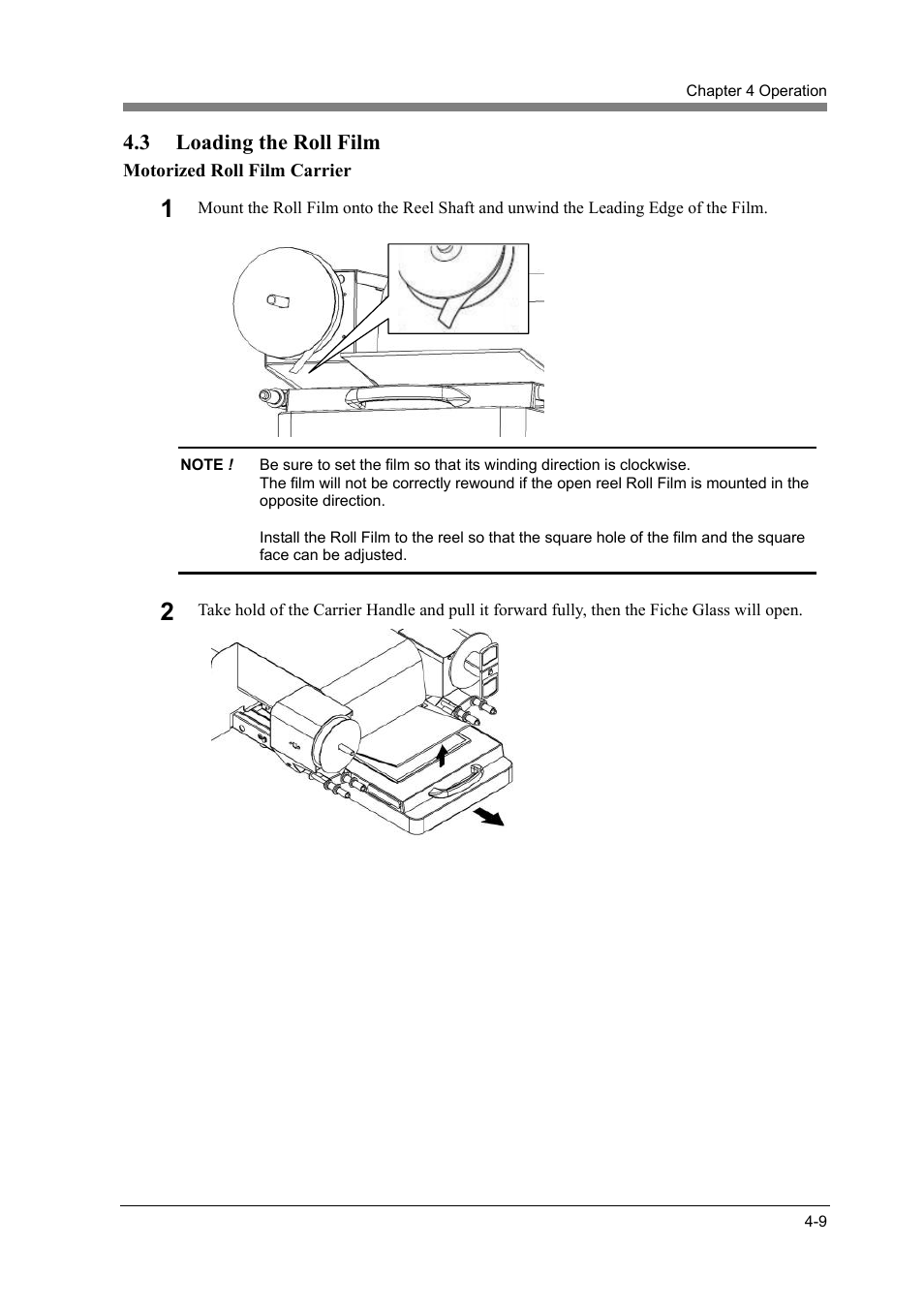 3 loading the roll film, Loading the roll film -9 | Konica Minolta SL1000 User Manual | Page 101 / 130