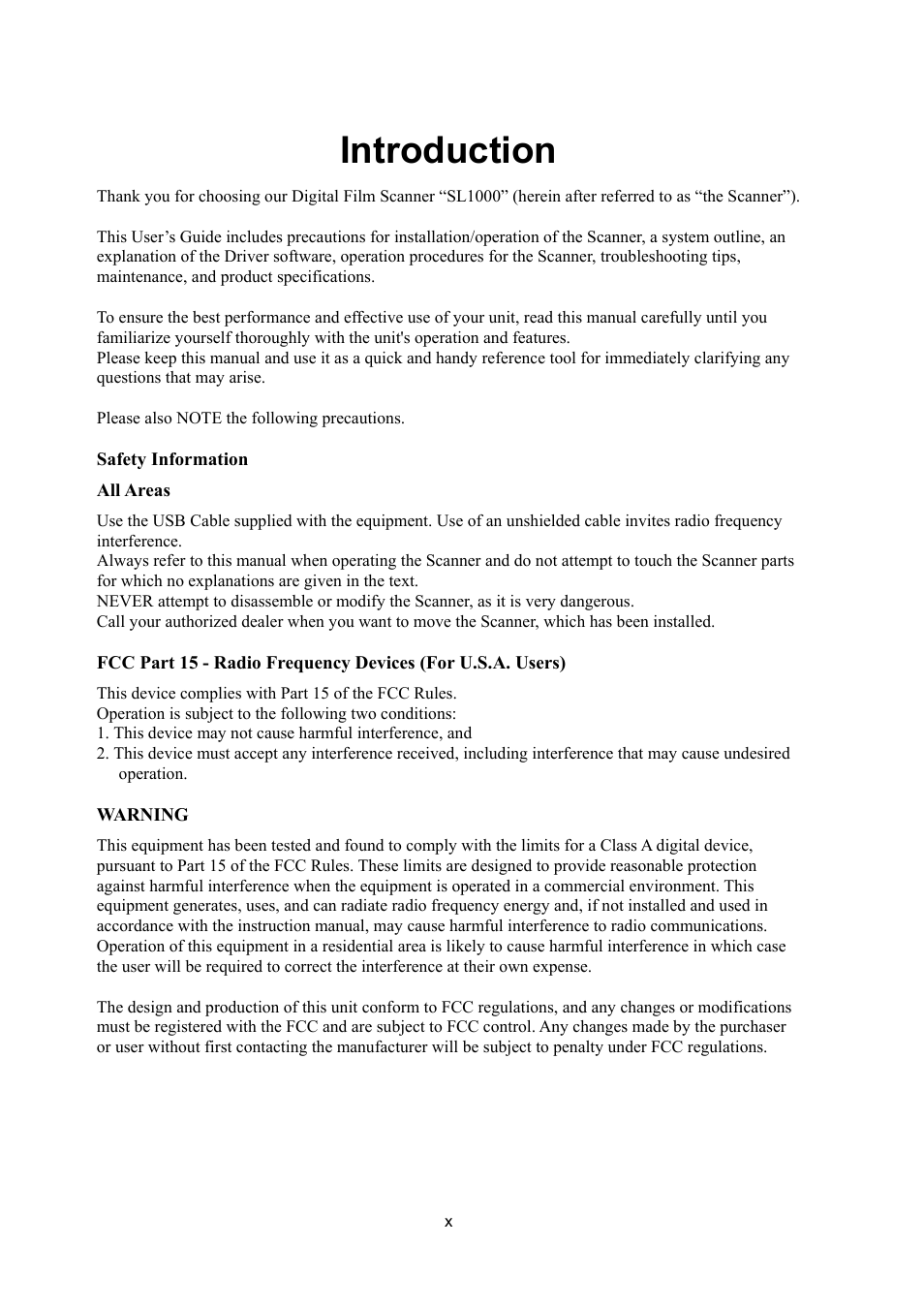 Introduction | Konica Minolta SL1000 User Manual | Page 12 / 130