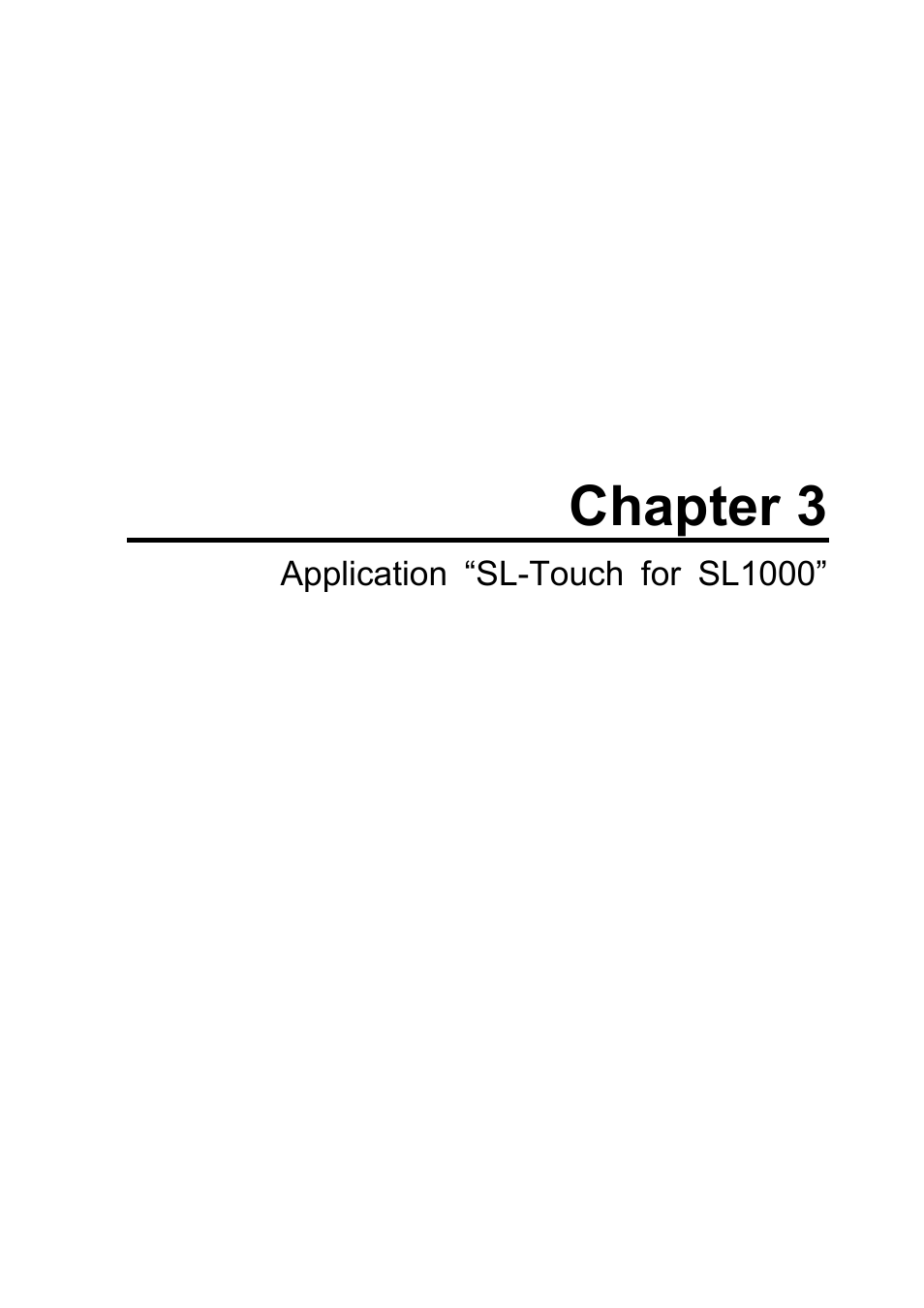 Chapter 3 application “sl-touch for sl1000, Application “sl-touch for sl1000” -1, Chapter 3 | Application “sl-touch for sl1000 | Konica Minolta SL1000 User Manual | Page 27 / 130