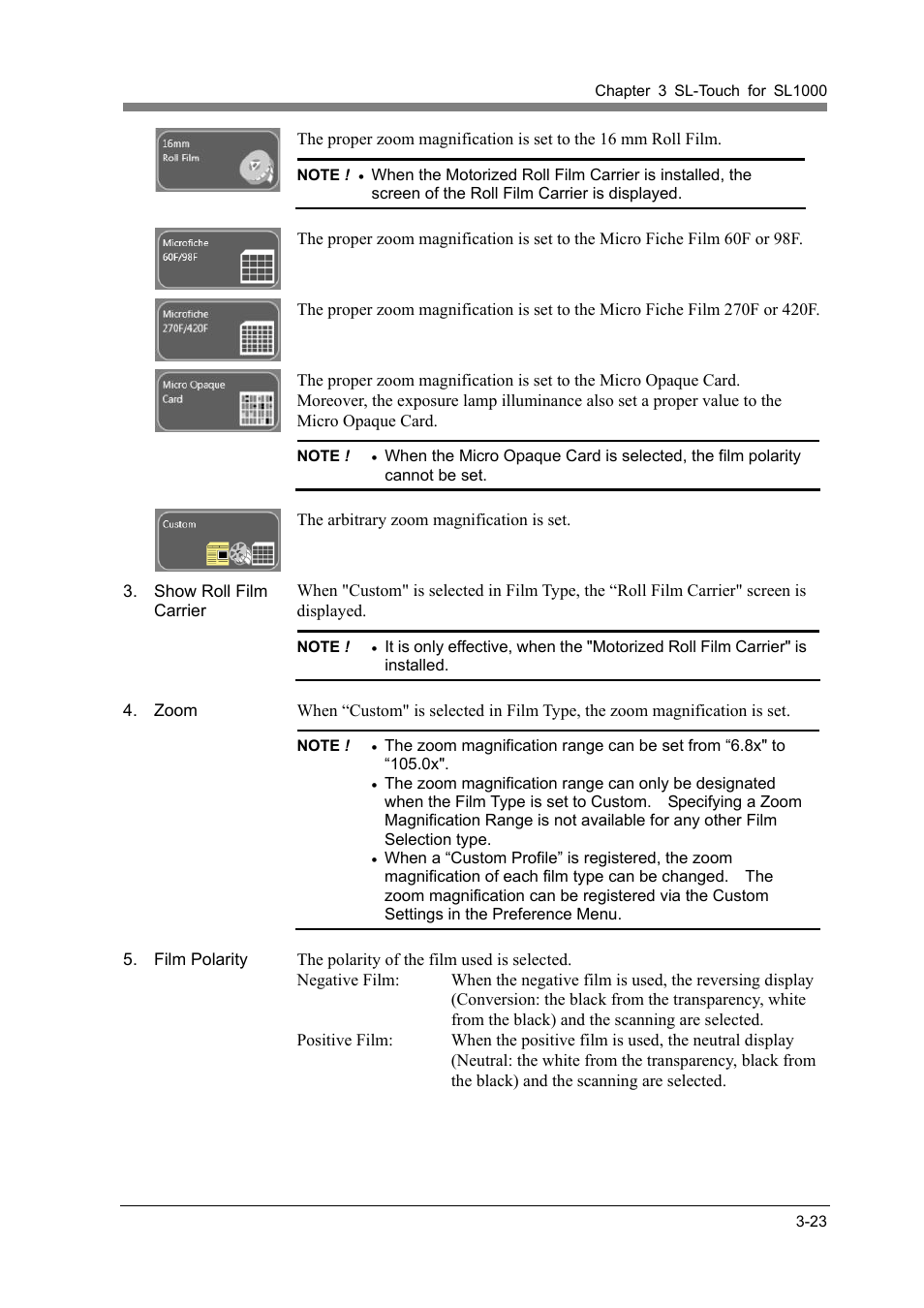 The arbitrary zoom magnification is set | Konica Minolta SL1000 User Manual | Page 49 / 130