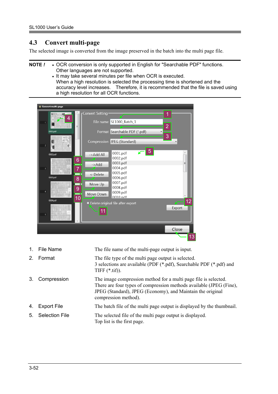 3 convert multi-page | Konica Minolta SL1000 User Manual | Page 78 / 130