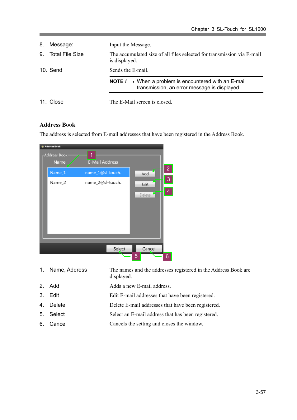 Address book | Konica Minolta SL1000 User Manual | Page 83 / 130