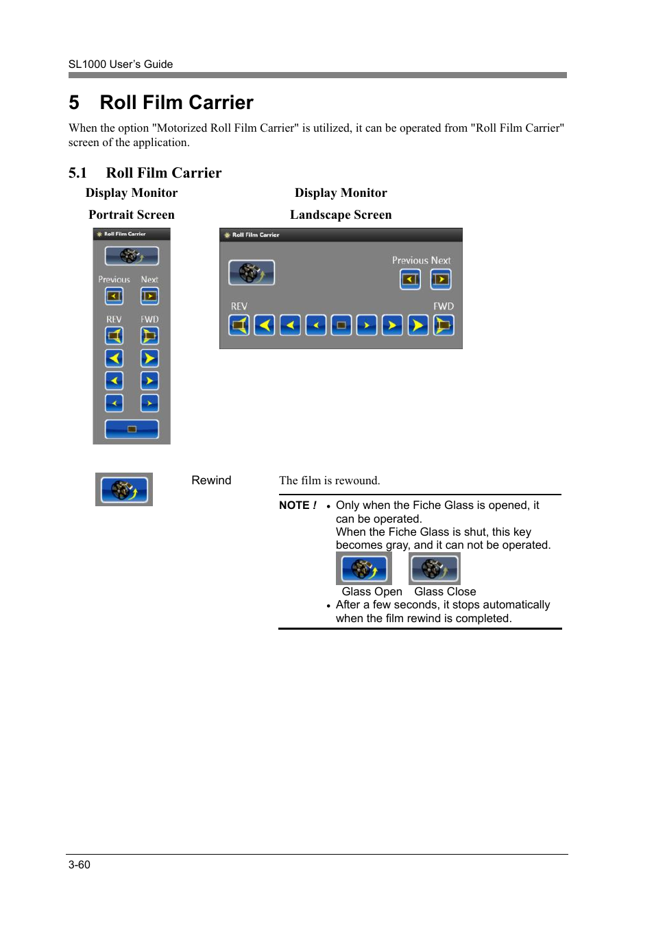 5 roll film carrier, 1 roll film carrier, Roll film carrier -60 | Konica Minolta SL1000 User Manual | Page 86 / 130