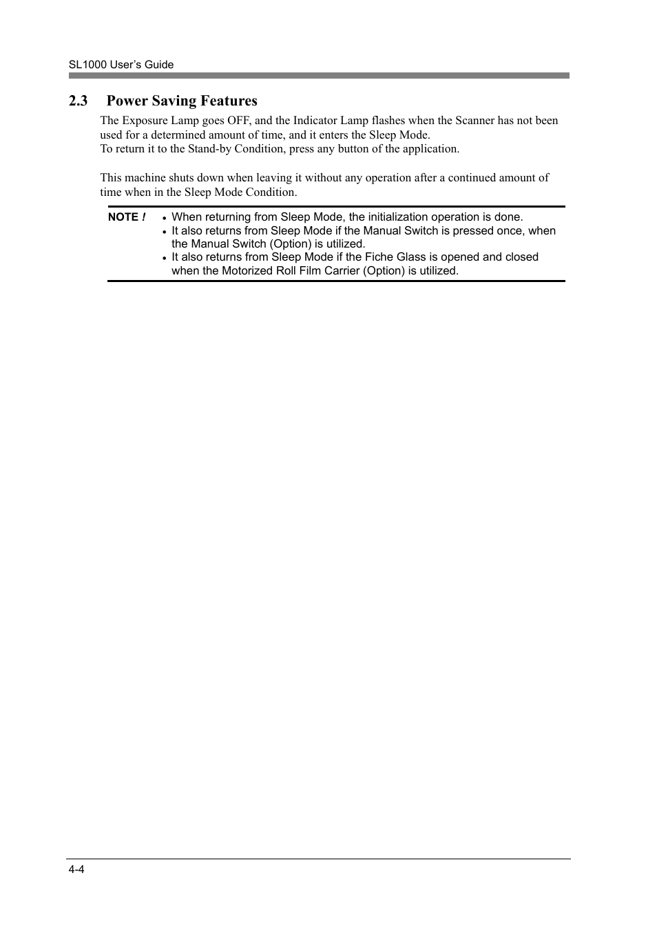 3 power saving features, Power saving features -4 | Konica Minolta SL1000 User Manual | Page 96 / 130