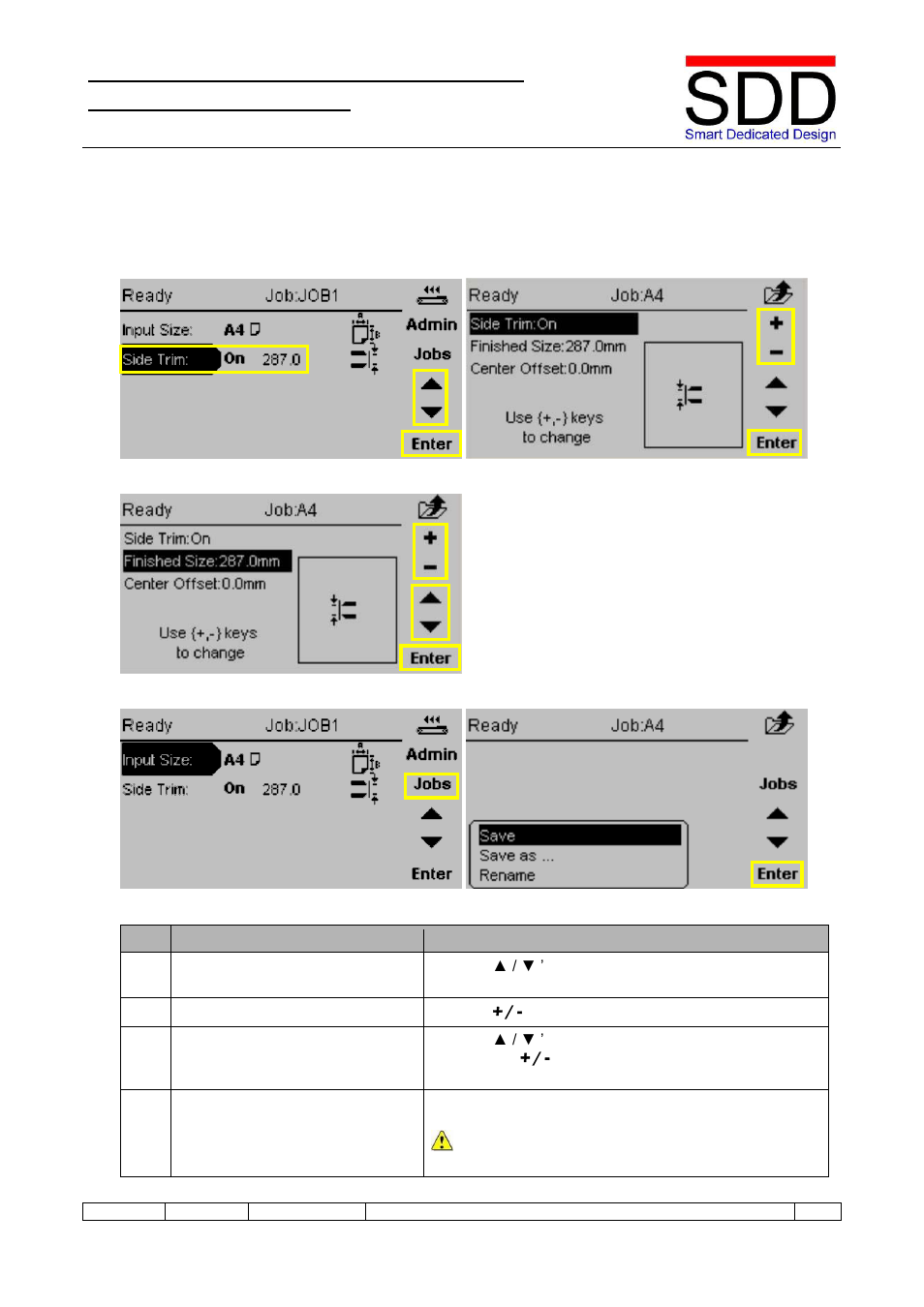 7 side trim on / off, 7 side trim on/off, Operating the str (continued) | Konica Minolta bizhub PRESS 2250P User Manual | Page 16 / 30