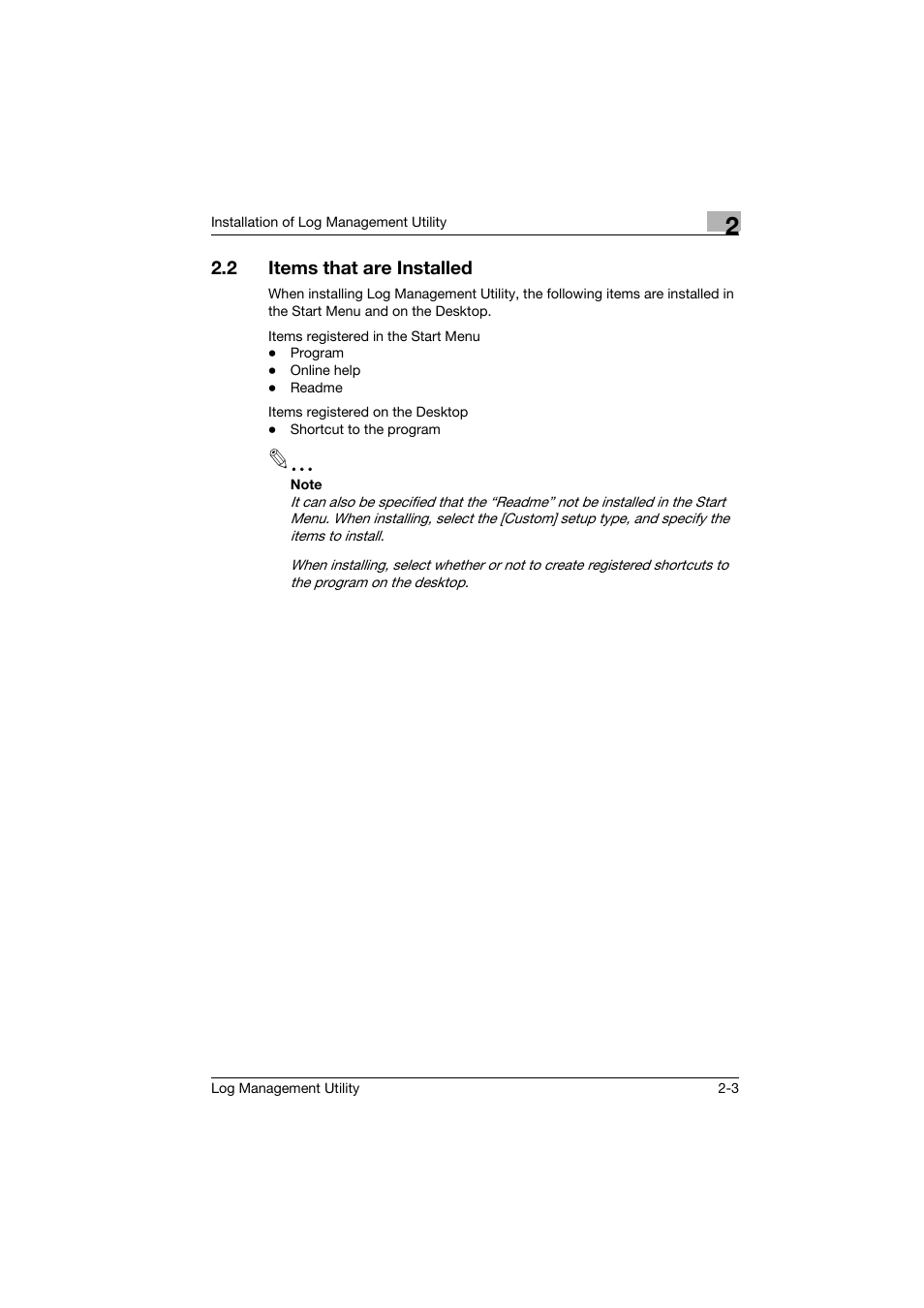 2 items that are installed, Items that are installed -3 | Konica Minolta magicolor 8650 User Manual | Page 13 / 56