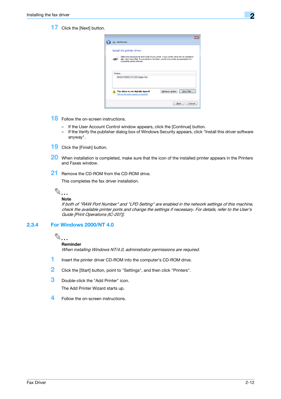 4 for windows 2000/nt 4.0, For windows 2000/nt 4.0 -12 | Konica Minolta bizhub 421 User Manual | Page 23 / 67