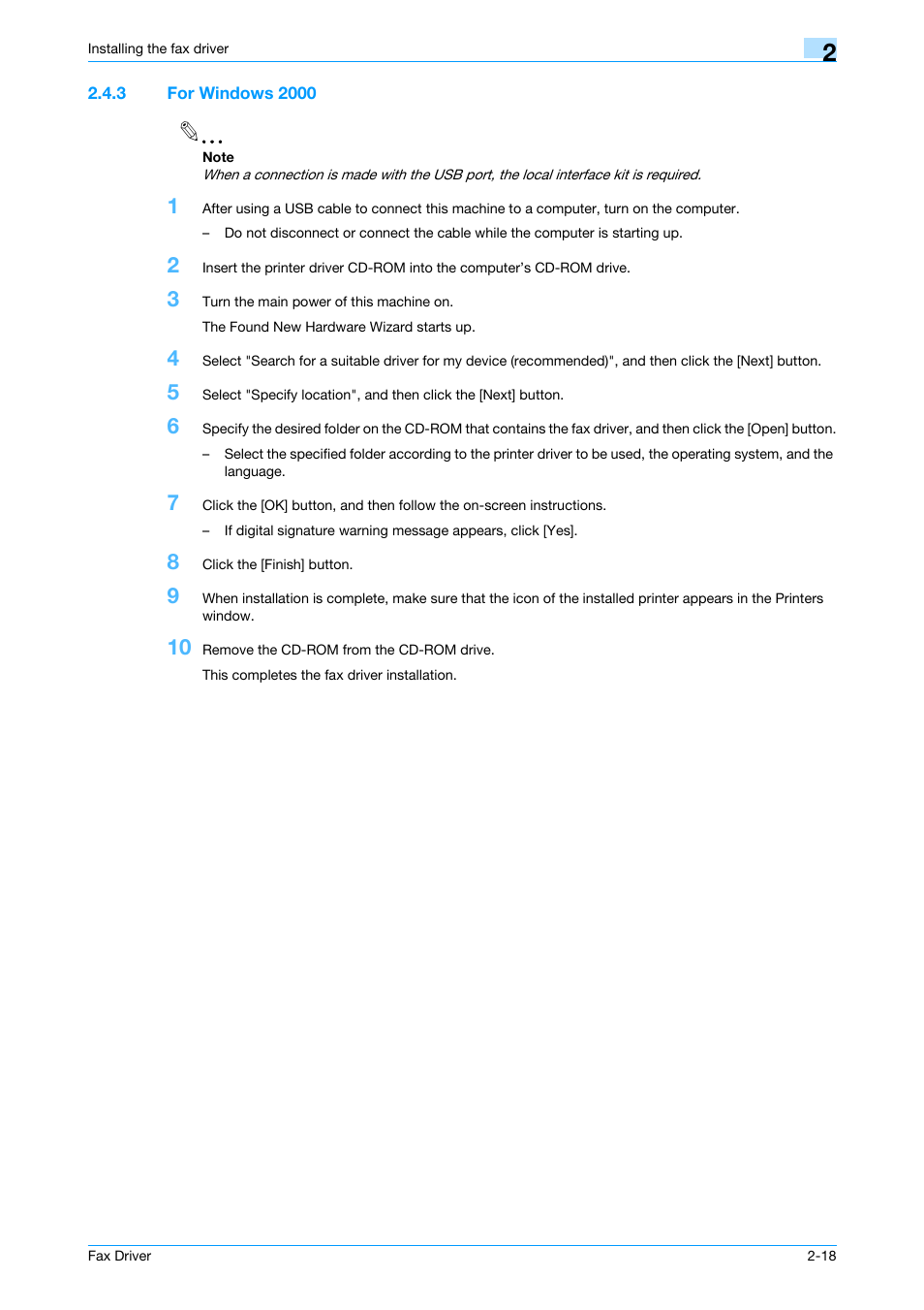3 for windows 2000, For windows 2000 -18 | Konica Minolta bizhub 421 User Manual | Page 29 / 67