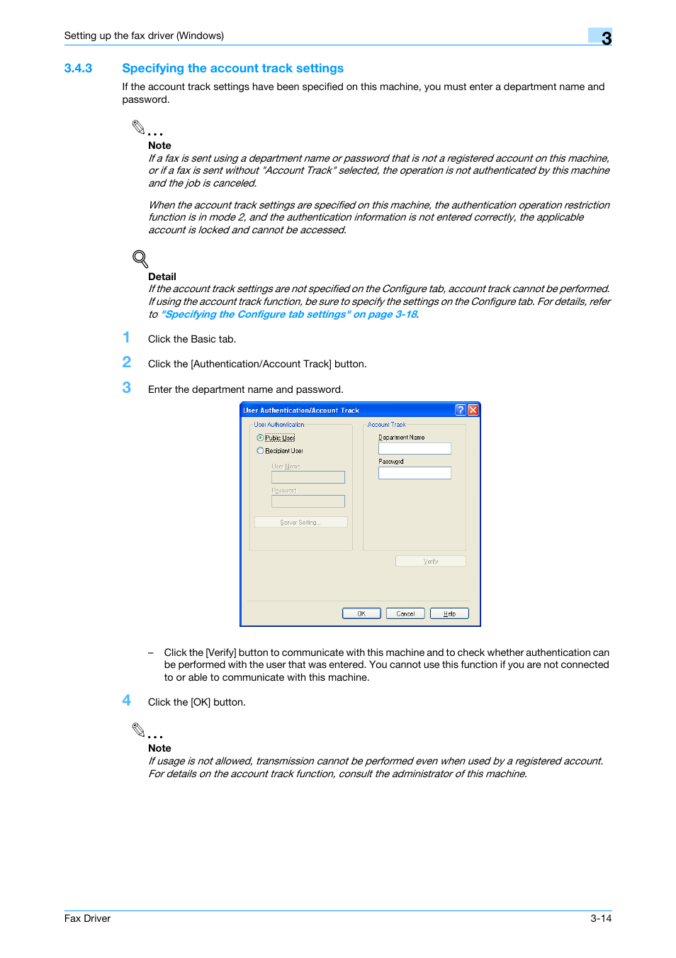 3 specifying the account track settings, Specifying the account track settings -14 | Konica Minolta bizhub 421 User Manual | Page 45 / 67