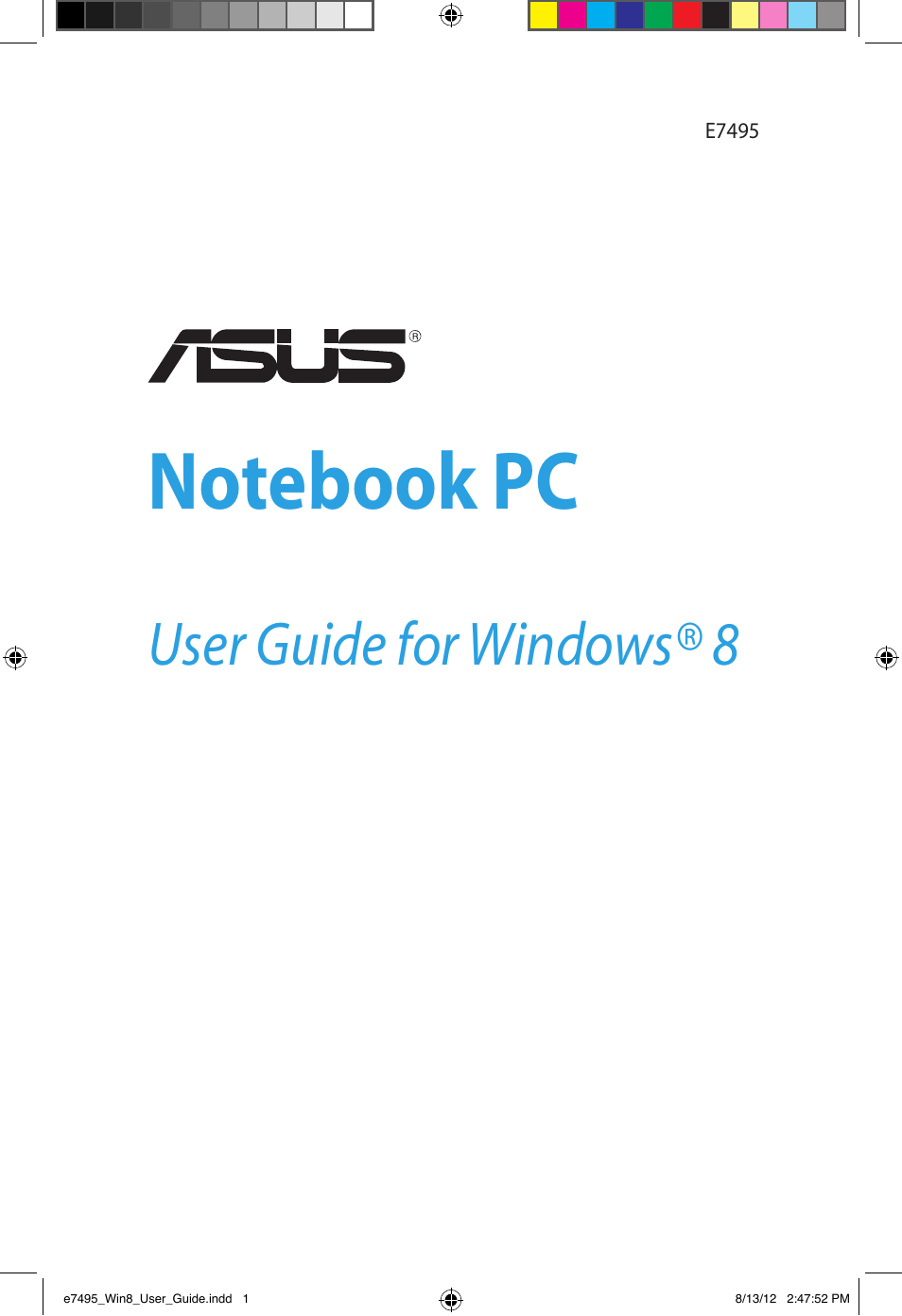 Asus Notebook PC (User Guide for Windows 8) User Manual | 30 pages