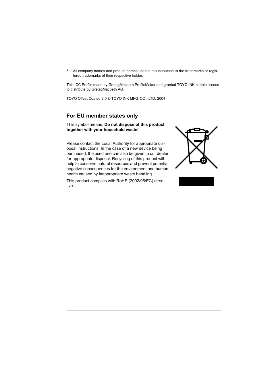 For eu member states only | Konica Minolta magicolor 7450 grafx User Manual | Page 7 / 254