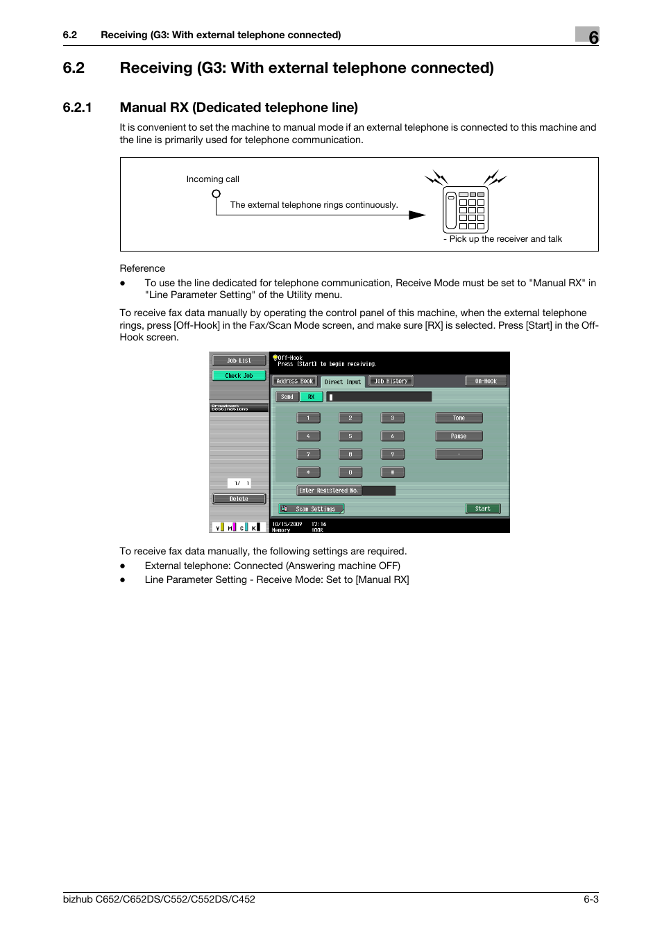 1 manual rx (dedicated telephone line), Manual rx (dedicated telephone line) -3 | Konica Minolta BIZHUB C652DS User Manual | Page 121 / 294