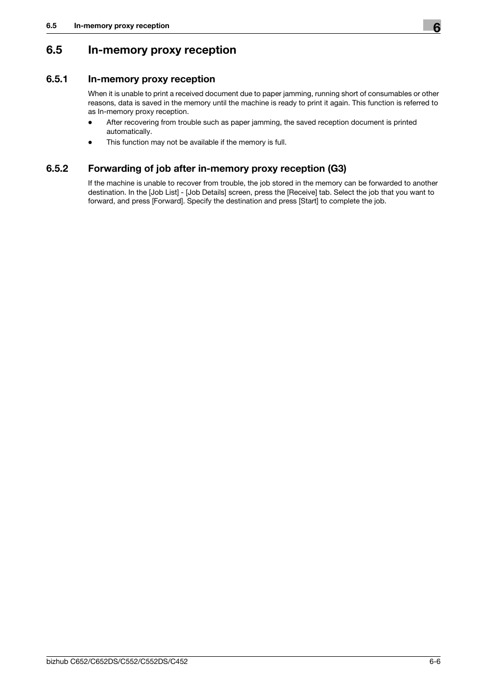 5 in-memory proxy reception, 1 in-memory proxy reception, In-memory proxy reception -6 | Konica Minolta BIZHUB C652DS User Manual | Page 124 / 294