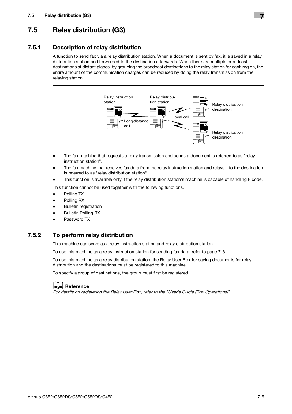 5 relay distribution (g3), 1 description of relay distribution, 2 to perform relay distribution | Relay distribution (g3) -5, Description of relay distribution -5, To perform relay distribution -5 | Konica Minolta BIZHUB C652DS User Manual | Page 136 / 294