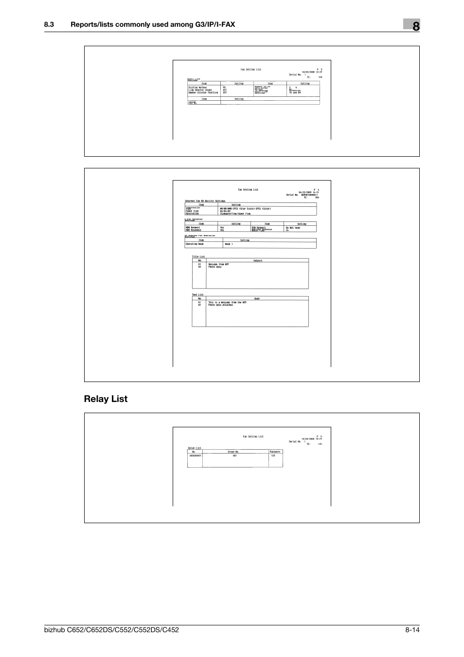 Relay list, Relay list -14 | Konica Minolta BIZHUB C652DS User Manual | Page 153 / 294