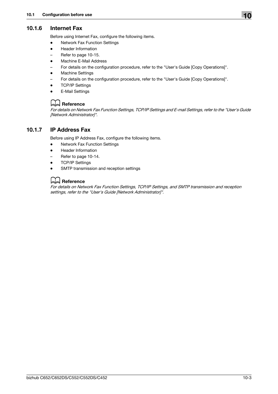 6 internet fax, 7 ip address fax, Internet fax -3 | Ip address fax -3 | Konica Minolta BIZHUB C652DS User Manual | Page 192 / 294