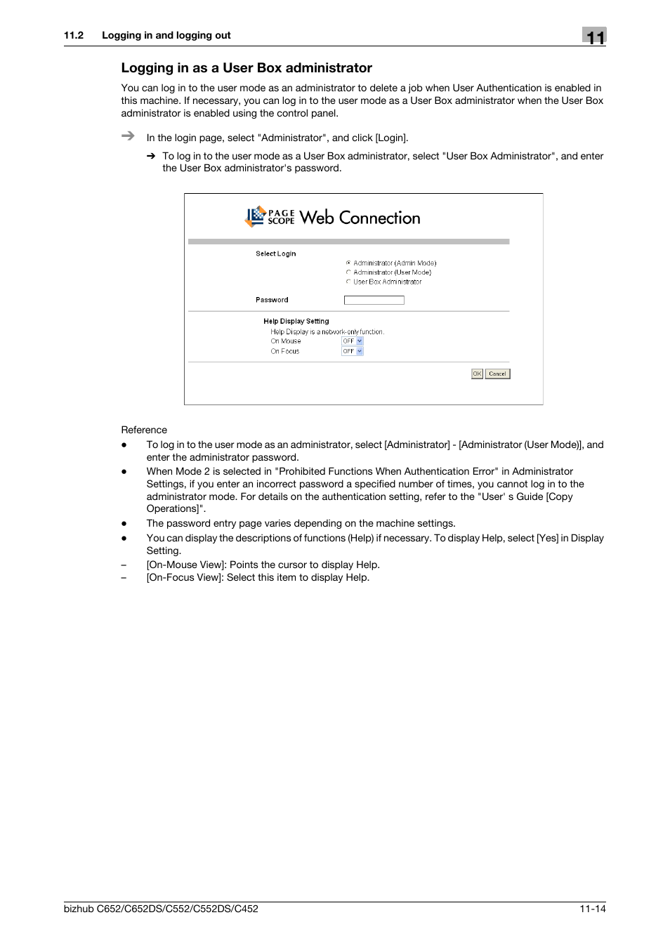 Logging in as a user box administrator, Logging in as a user box administrator -14 | Konica Minolta BIZHUB C652DS User Manual | Page 243 / 294