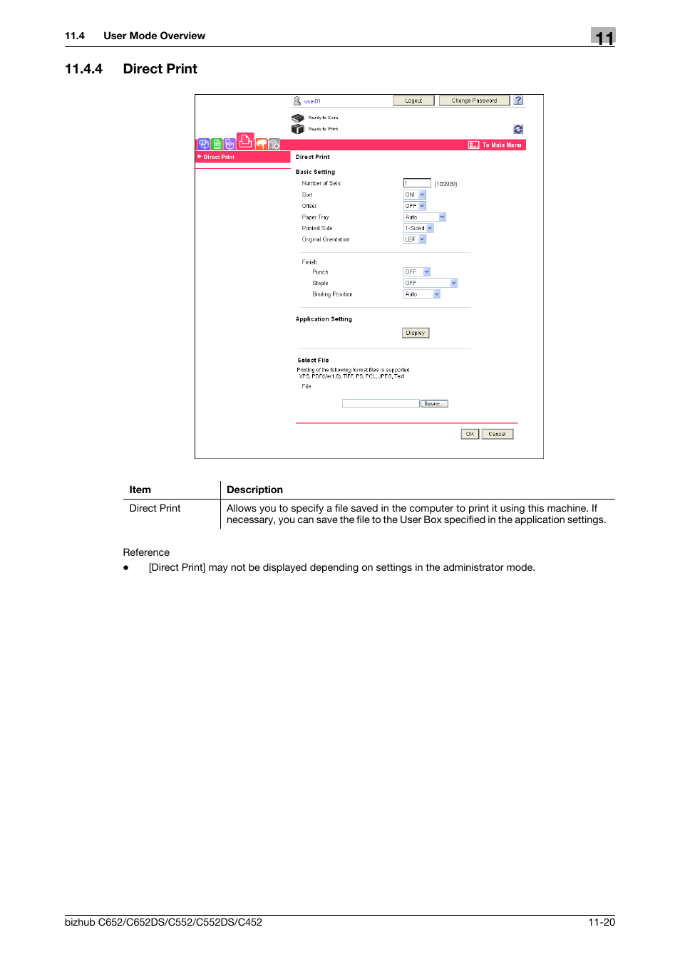 4 direct print, Direct print -20 | Konica Minolta BIZHUB C652DS User Manual | Page 249 / 294