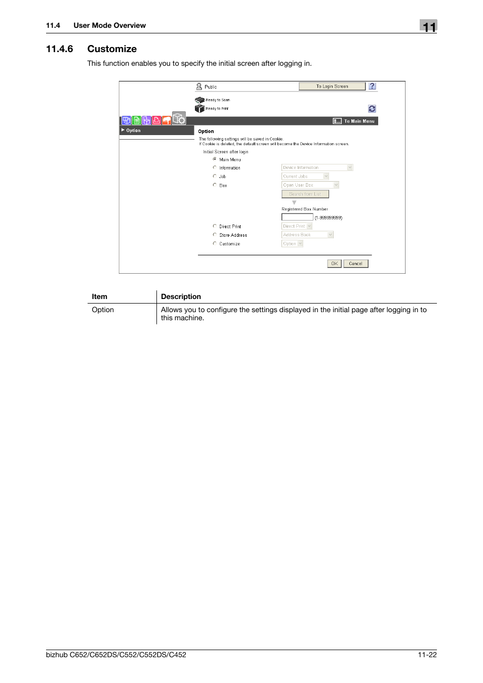 6 customize, Customize -22 | Konica Minolta BIZHUB C652DS User Manual | Page 251 / 294