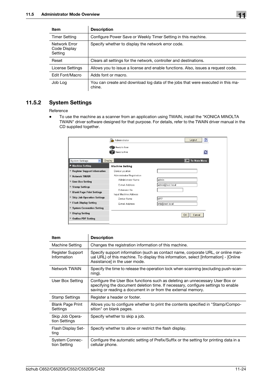 2 system settings, System settings -24 | Konica Minolta BIZHUB C652DS User Manual | Page 253 / 294