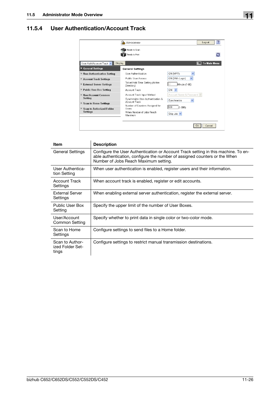4 user authentication/account track, User authentication/account track -26 | Konica Minolta BIZHUB C652DS User Manual | Page 255 / 294